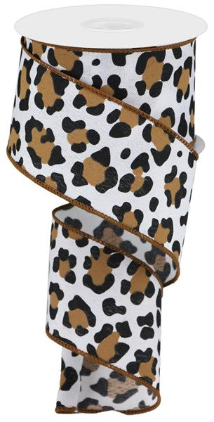 Leopard Print Ribbon: Black & Brown (10 Yards)