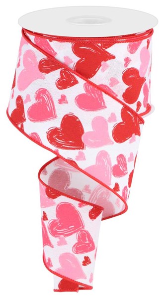 Hand Drawn Hearts Ribbon (10 Yards)
