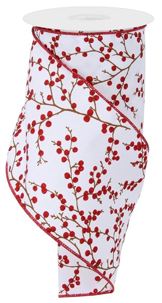 4" Berry Branches Ribbon (10 Yards)