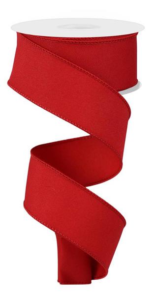 Diagonal Weave Fabric Ribbon: Red (10 Yards)