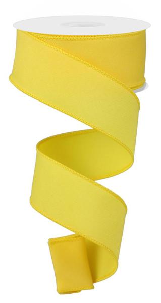 Diagonal Weave Fabric Ribbon: Yellow (10 Yards)