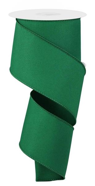 Diagonal Weave Fabric Ribbon: Emerald Green (10 Yards)