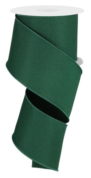 Diagonal Weave Fabric Ribbon: Hunter Green (10 Yards)