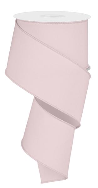 Diagonal Weave Fabric Ribbon: Pale Pink (10 Yards)