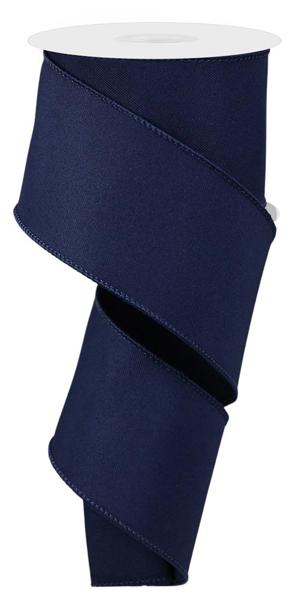 Diagonal Weave Fabric Ribbon: Navy Blue (10 Yards)