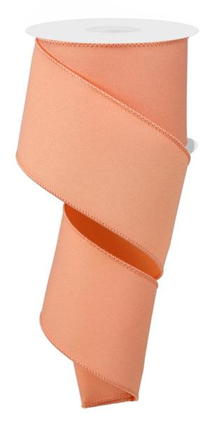 Diagonal Weave Fabric Ribbon: Peach (10 Yards)