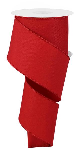 Diagonal Weave Fabric Ribbon: Red (10 Yards)