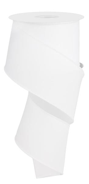 White Diagonal Weave Fabric Ribbon - 10 Yards