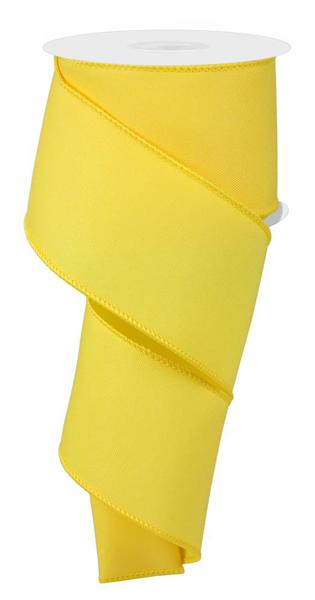 Diagonal Weave Fabric Ribbon: Yellow (10 Yards)