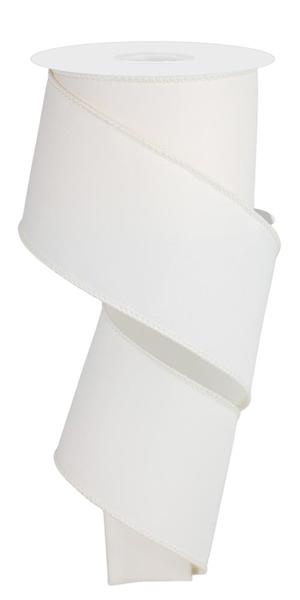 Diagonal Weave Fabric Ribbon: Ivory (10 Yards)
