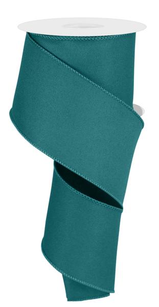 Diagonal Weave Fabric Ribbon : Teal (10 Yards)