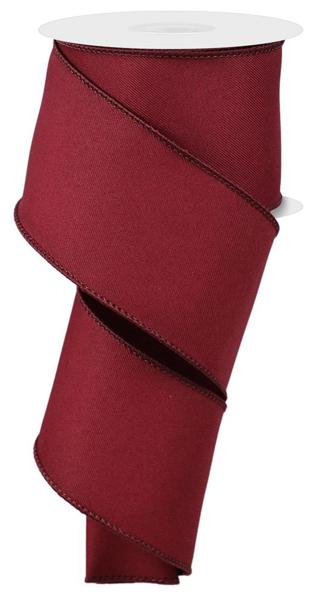 Diagonal Weave Fabric Ribbon: Wine (10 Yards)