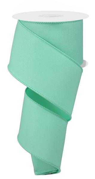 Diagonal Weave Fabric Ribbon: Mint (10 Yards)