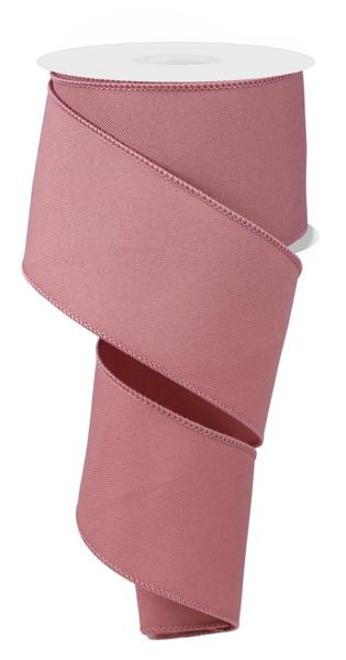 Diagonal Weave Fabric Ribbon: Dusty Rose (10 Yards)