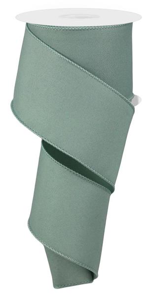 Diagonal Weave Fabric Ribbon: Sage Green (10 Yards)