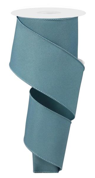 Diagonal Weave Fabric Ribbon: Smoke Blue (10 Yards)