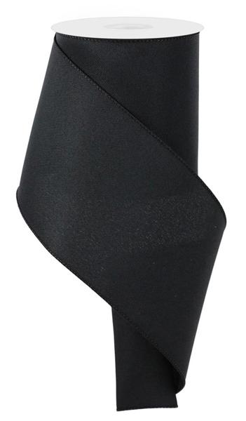 Diagonal Weave Fabric Ribbon: Black (10 Yards)