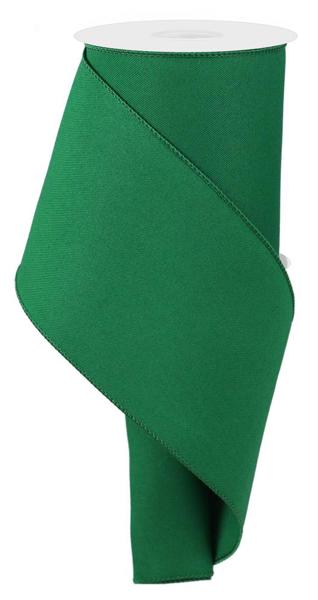 Diagonal Weave Fabric Ribbon: Emerald Green (10 Yards)