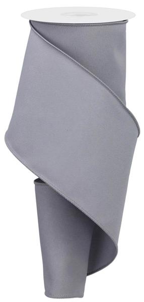 Diagonal Weave Fabric Ribbon: Grey (10 Yards)