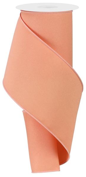 Diagonal Weave Fabric Ribbon: Peach (10 Yards)