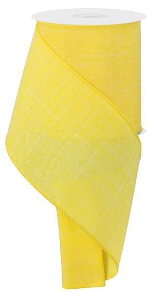 Diagonal Weave Fabric Ribbon: Yellow (10 Yards)