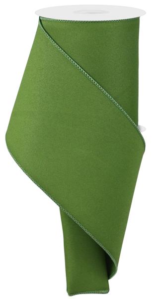 Diagonal Weave Fabric Ribbon: Moss Green (10 Yards)