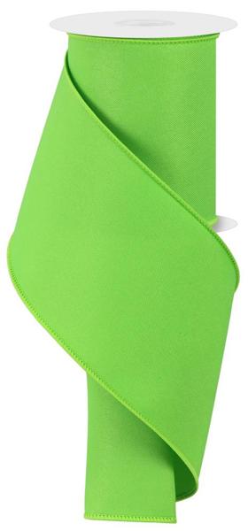 Diagonal Weave Fabric Ribbon: Lime Green (10 Yards)