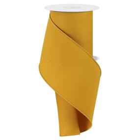 Dark Yellow Diagonal Weave Fabric Ribbon - 10 Yards