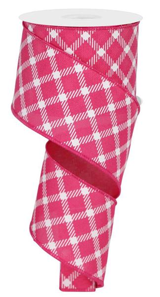 2.5" Diamond Check/Faux Royal Burlap Ribbon (10 Yards)