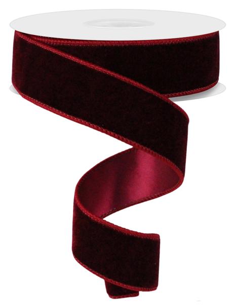 Deluxe Velvet/Satin Backing Ribbon: Burgundy (10 Yards)