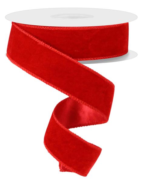 Deluxe Velvet/Satin Backing Ribbon: Red (10 Yards)