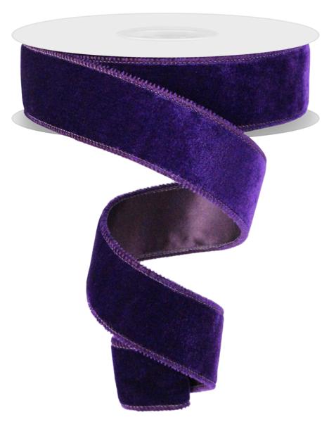 Deluxe Velvet/Satin Backing Ribbon: Purple (10 Yards)