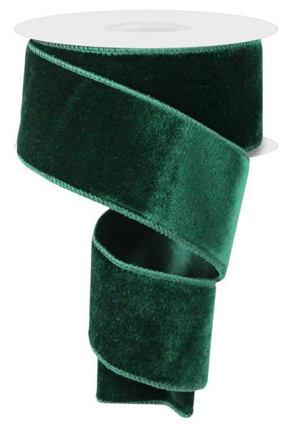 Deluxe Velvet/Satin Backing Ribbon: Hunter Green (10 Yards)