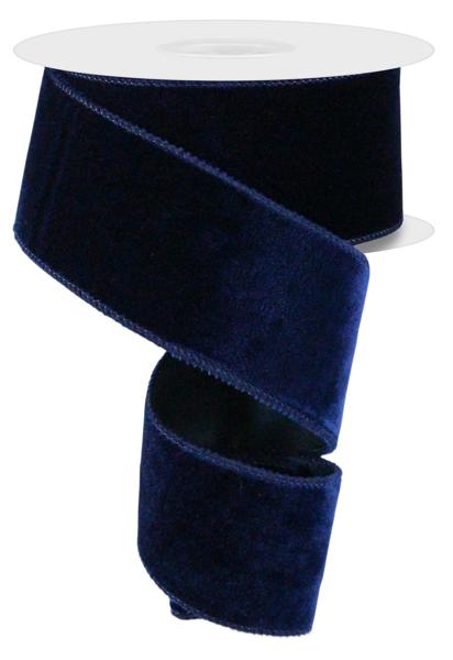 Deluxe Velvet/Satin Backing Ribbon: Navy Blue (10 Yards)