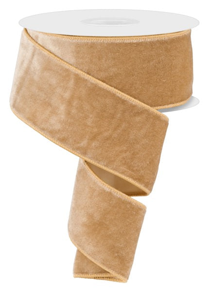 Deluxe Velvet/Satin Backing Ribbon: Taupe & Champagne (10 Yards)