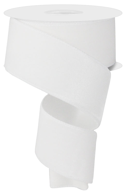 Deluxe Velvet/Satin Backing Ribbon: White (10 Yards)