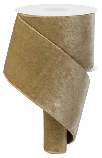 Deluxe Velvet/Satin Backing Ribbon: Taupe (10 Yards)
