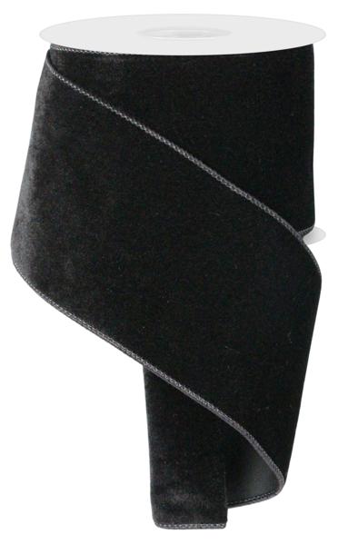 Deluxe Velvet/Satin Backing Ribbon: Black (10 Yards)