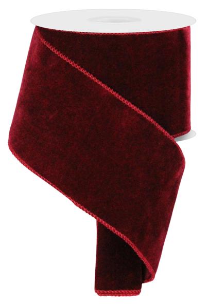 Deluxe Velvet/Satin Backing Ribbon: Burgundy (10 Yards)
