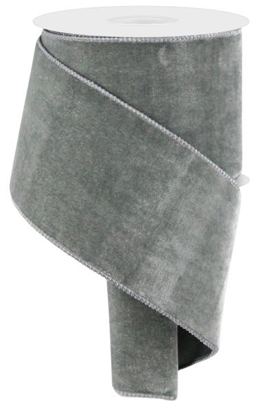 Deluxe Velvet/Satin Backing Ribbon: Dark Grey (10 Yards)