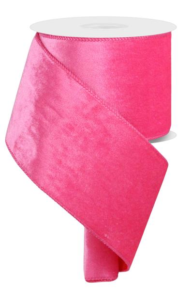 Hot Pink Deluxe Velvet/Satin Backing Ribbon - 10 Yards