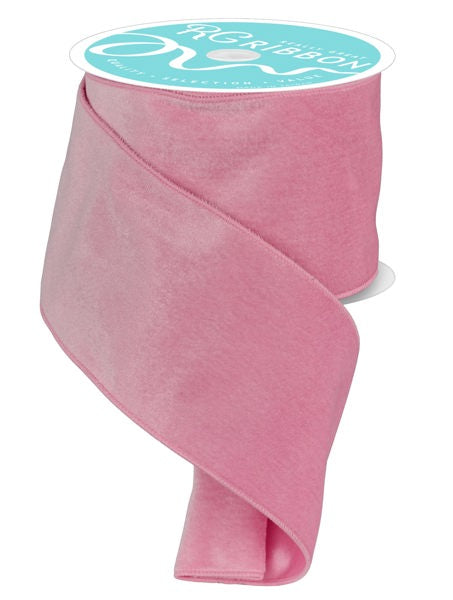 Deluxe Velvet/Satin Backing Ribbon: Light Pink (10 Yards)