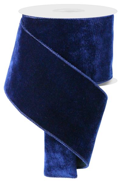 Deluxe Velvet/Satin Backing Ribbon: Navy Blue (10 Yards)