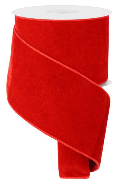 Deluxe Velvet/Satin Backing Ribbon: Red (10 Yards)