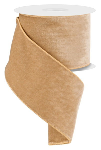 Deluxe Velvet/Satin Backing Ribbon: Taupe & Champagne (10 Yards)