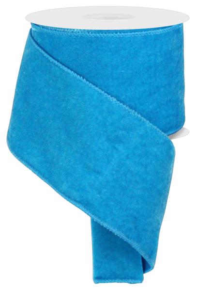 Deluxe Velvet/Satin Backing Ribbon: Turquoise (10 Yards)