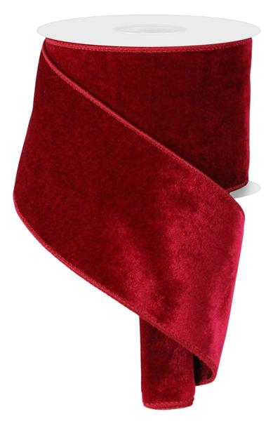 Deluxe Velvet/Satin Backing Ribbon: Cranberry (10 Yards)