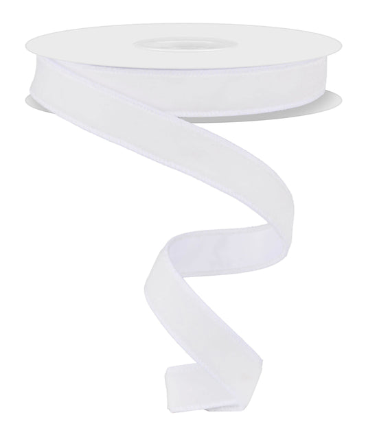 Deluxe Velvet/Satin Backing Ribbon: White (10 Yards)