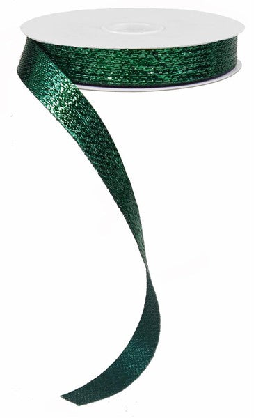 5/8" Metallic Ribbon: Emerald Green (25 Yards)