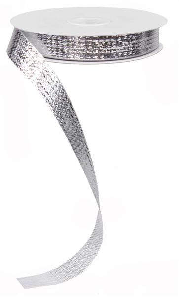 5/8" Metallic Ribbon: Silver (25 Yards)